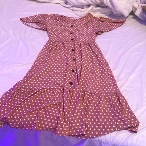 A polka dot dress.
